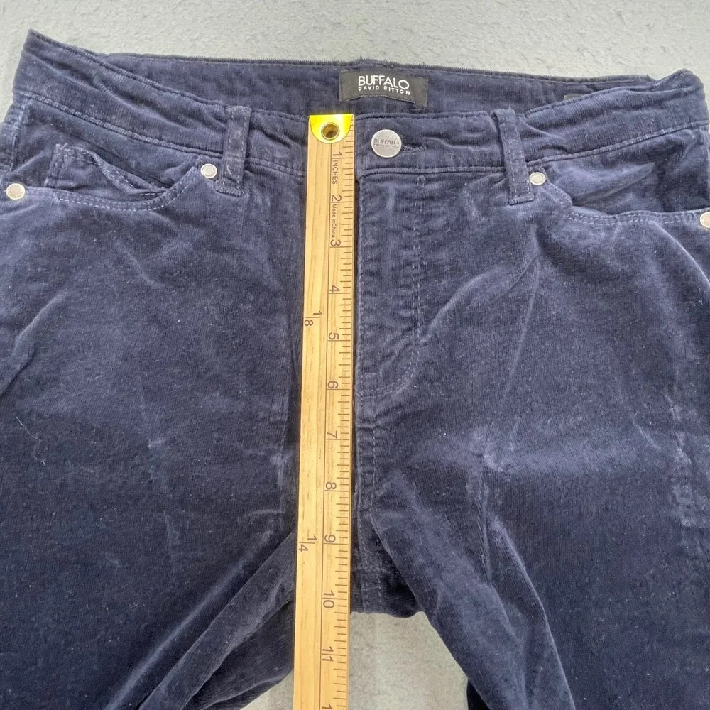 Buffalo Navy Icon Mid-Rise Slim & Sculpt Cord Skinny Pants Women 8